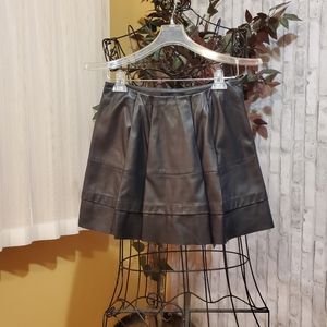 Kenneth Cole Genuine Leather Mini Skirt
